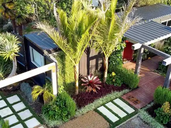 Garden landscaping work on a residential property, Auckland Garden landscaping work on a residential property in progress on an Auckland property