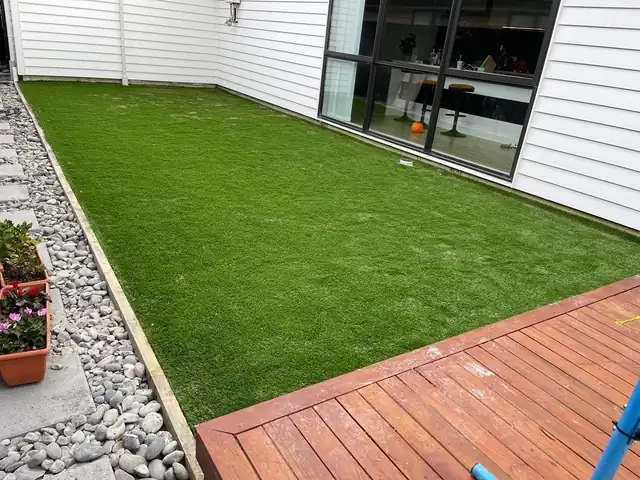 Garden landscaping work on a residential property, Auckland Completed garden landscaping work on a residential property on a residential project in Auckland