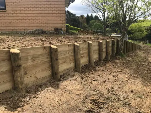 Retaining wall construction and groundwork, Auckland Retaining wall construction and groundwork completed for an Auckland home by My Homes Construct Ltd