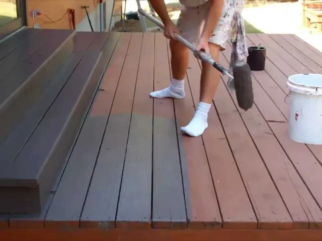 Completed deck painting, staining and oiling on a residential project in Auckland