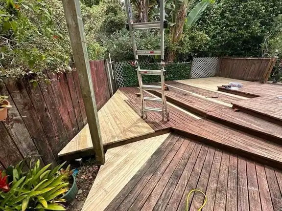 Completed outdoor deck and fence maintenance on a residential project in Auckland
