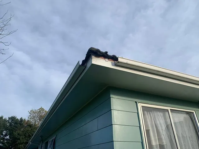 Gutter and downpipe repair on an Auckland home in progress on an Auckland property