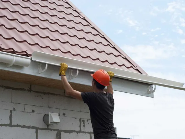 Gutter and spouting work on a home roofline in progress on an Auckland property