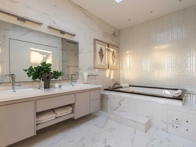 modern bathroom renovation with new tiling finished to a professional standard