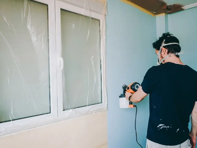 Interior house painting with a smooth wall finish, Auckland Interior house painting with a smooth wall finish in progress on an Auckland property